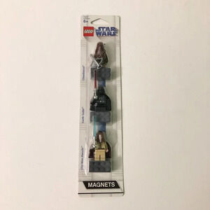 2008 Lego  Star Wars Magnets Chewbacca Obi Wan Kenobi Darth Vader Minifigures